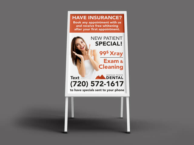 Vantage Pointe Dental A-Frame Sign thumbnail